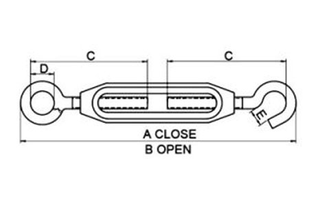 Specifications of Cast Zinc Hook & Hook Turnbuckle