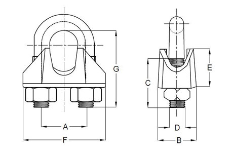 Specifications of Malleable Wire Rope Clip US Standard