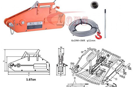 Specifications of Wire Rope Pulling hoist in Aluminium WPA Type–China LG™