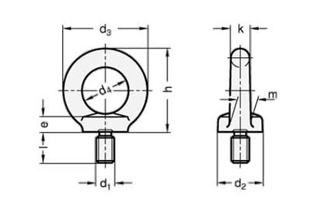 Specifications of Stainless Steel Drop Forged Lifting Eye Bolt DIN 580