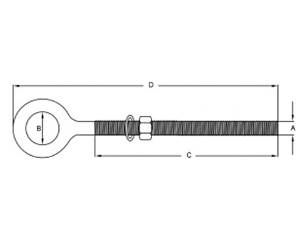 Specifications of Stainless Steel Welded Eye Bolt with Nut & Washer