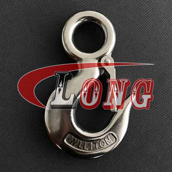cargo hook with latch S320 stainless steel