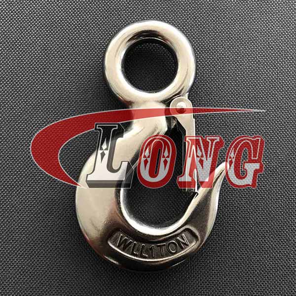 eye sling hook with latch S320 stainless steel