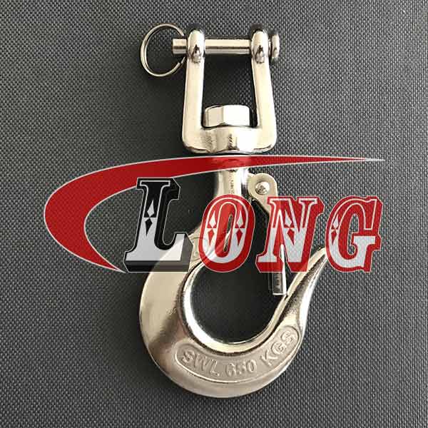 Clevis Swivel Hook with Latch Stainless Steel