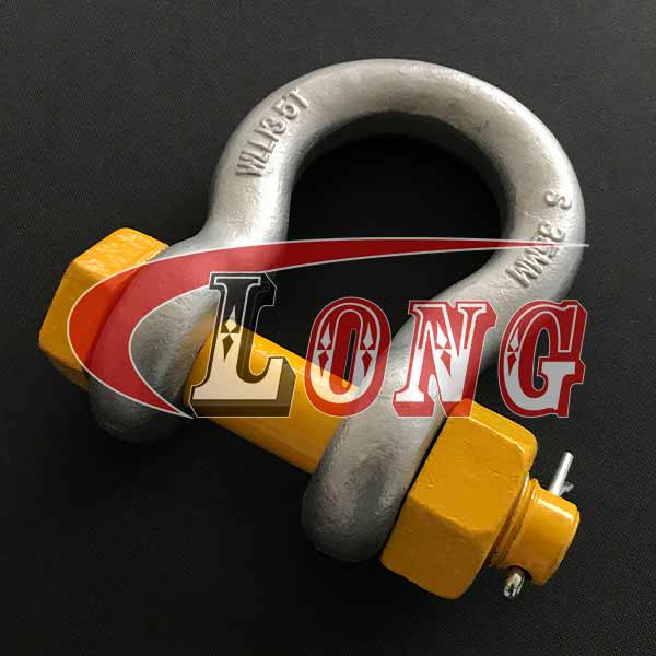 bow shackle with safety bolt