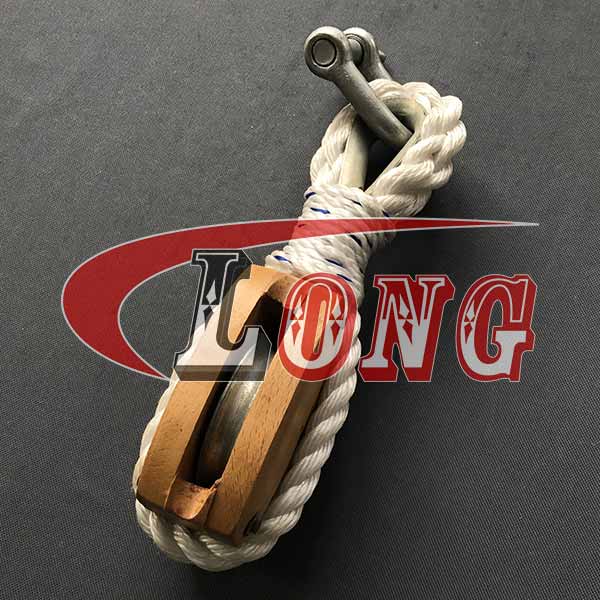 Nylon Rope Wooden Pulley Single Wheel-LG RIGGING®