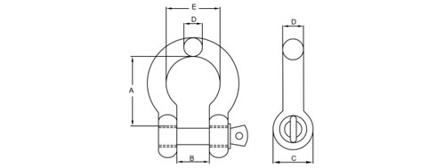 Specifications of Bow Shackle Stainless Steel Screw Pin European Type