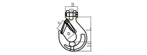 Specifications of G80 Clevis Sling Hook with Latch