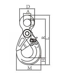 Specifications of G100 Eye Self Locking Hook