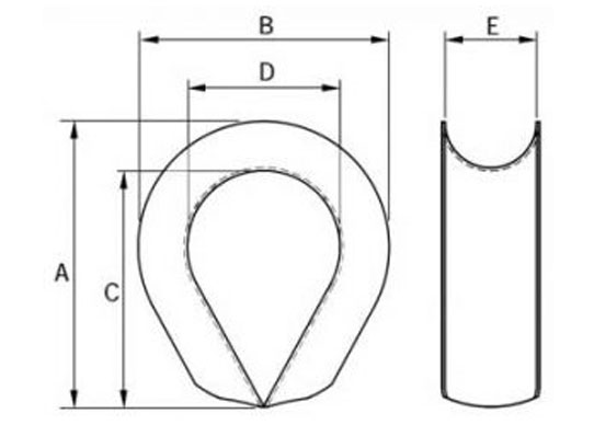 Specifications of K3 Fibre Rope Thimble