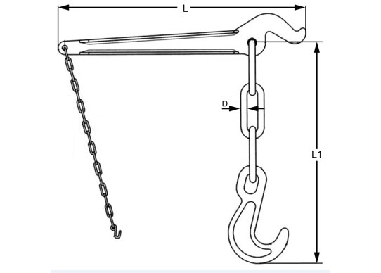 Specifications of Tension Lever with Chain and Hook Marine Lashing Equipment