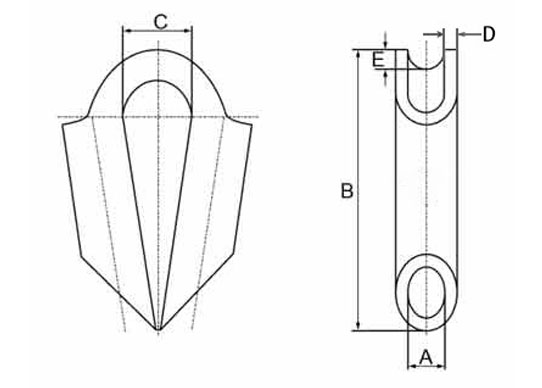 Specifications of Tubular Thimble G2 Type for Trawling and Fishing
