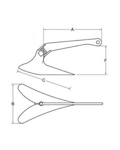 Specifications of Galvanised Plough Type / CQR Anchor