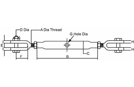 Specifications of Closed Body Turnbuckle Jaw&Jaw Rigging Screw – China LG™