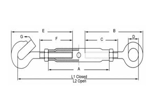 Specifications of DIN 1478 Turnbuckle Eye/Hook