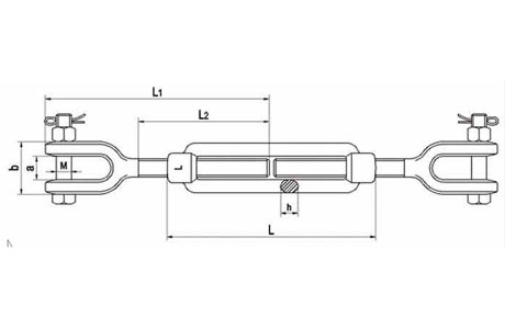 Specifications of Galvanised Straining Screw DIN1480 Turnbuckle Jaw/Jaw