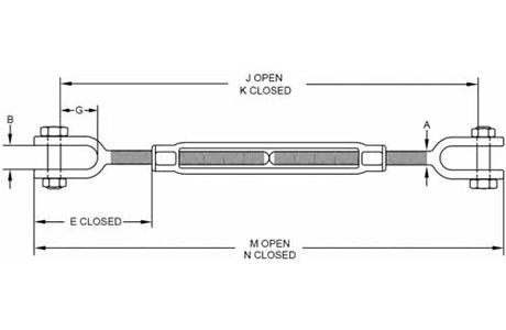 Specifications of Galvanized Closed Body Turnbuckle Jaw&eye-china Lg™