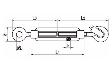 Specifications of Turnbuckle Cast DIN1480 Eye & Hook