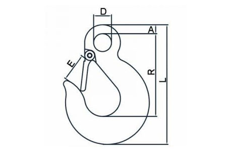 Specifications of Eye Slip Hook with Latch Grade 43 High Test