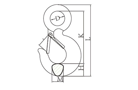 Specifications of 320C Eye Hook with Latch Grade 43