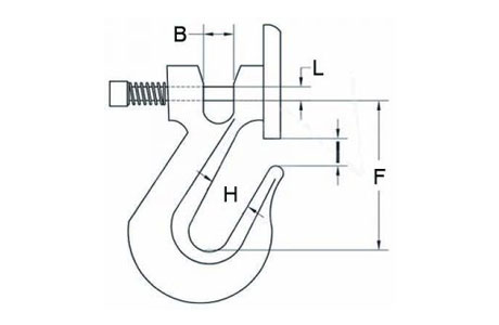 Specifications of Clevis Grab Hook with Spring Latch Grade 43