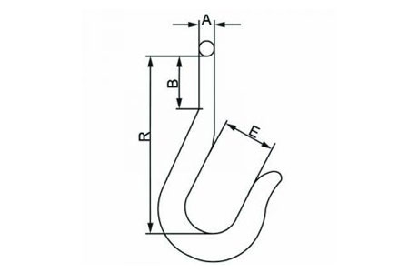 Specifications of Forged Round Reverse Eye Hook, G1210