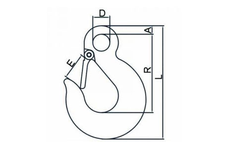 Specifications of Grade 70 Eye Slip Hook with Latch