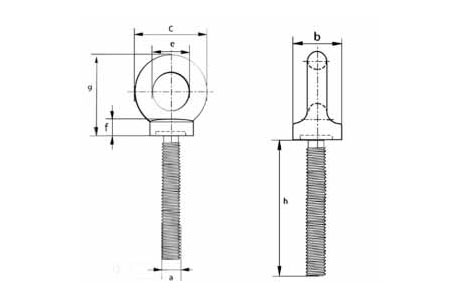 Specifications of Long Shank Metric Collared Eye bolt BS4278 Table-1