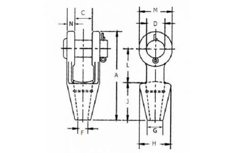 Specifications of Open Spelter Wire Rope Socket G-416 US Type