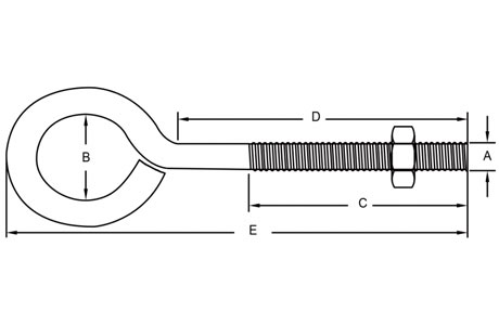 Specifications of Wire Turned Eye Bolt, Unwelded Eye Bolt