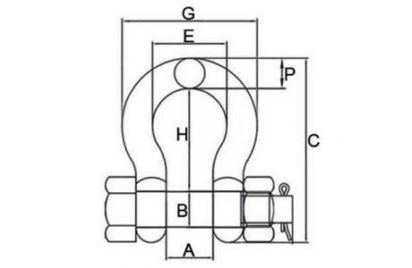 Specifications of Bolt Type Anchor Shackle G-2130 U.S. Type