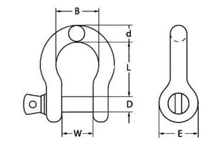 Specifications of Grade S Bow Shackle Screw Pin AS2741