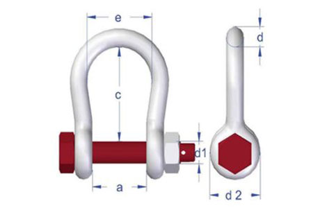 Specifications of LG Mooring Shackle Bolt Type Pin