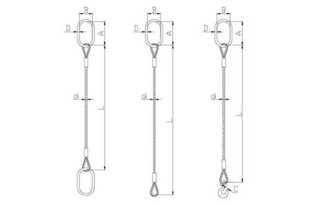 Specifications of Single Leg Wire Rope Sling