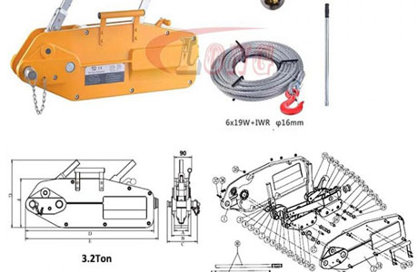 Specifications of Wire Rope Pulling hoist in Aluminium WPA Type–China LG™