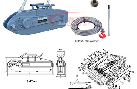 Specifications of Wire Rope Pulling hoist in Aluminium WPA Type–China LG™