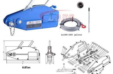 Specifications of Wire Rope Pulling hoist in Aluminium WPA Type–China LG™