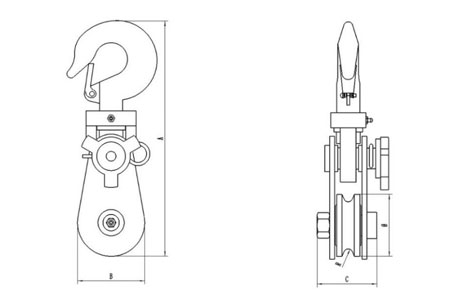 Specifications of Heavy Duty Snatch Block Swivel Hook European Type