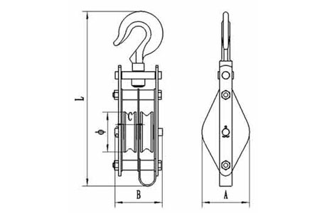 Specifications of Type Pulley Block Double Sheave With Hook 7012-China LG™