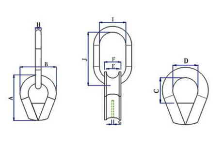 Specifications of Wire Rope Thimble K3-B with Ear&Master Link