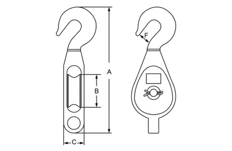 Specifications of Galvanized Malleable Iron Blocks Swivel Hook With Single Sheave-China LG™