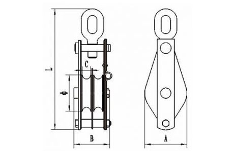 Specifications of Open Type Pulley Block Double Sheave With Eye 7312 -China LG™