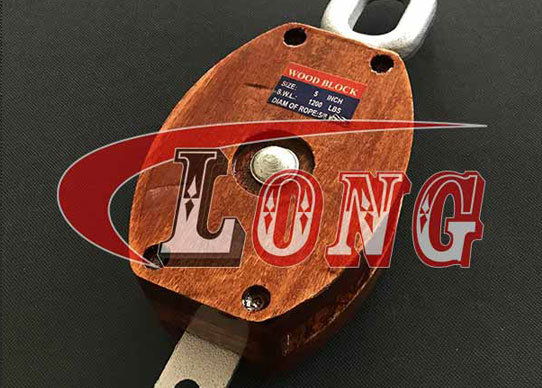 manila wooden shell snatch block with hook self locking lg rigging