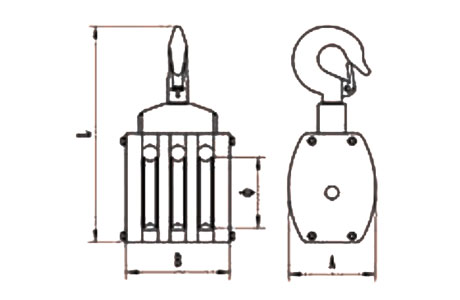 Specifications of JIS Wooden Ship Block With Hook Triple Sheave-China LG™