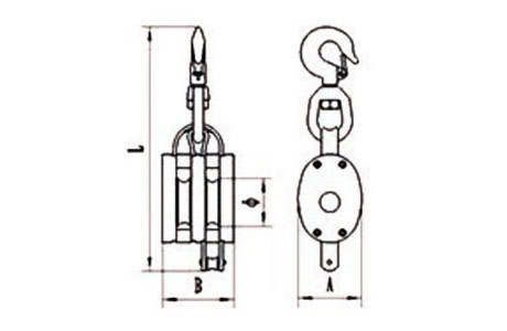 Specifications of Regular Wood Block With Swivel Hook Double Wheel-China