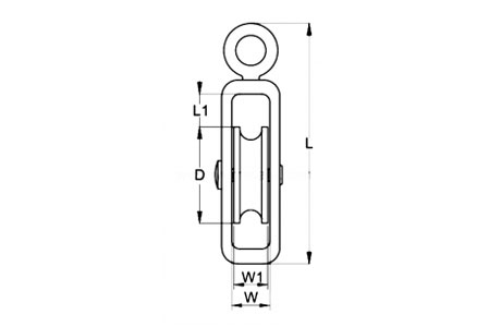 Specifications of Die Cast Awning Pulleys Fixed Eye Single Sheaves