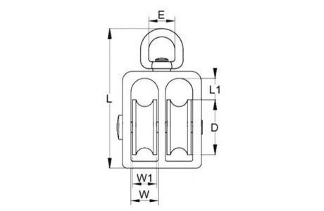 Specifications of Die Cast Double Sheave Awning Pulley With Swivel Eye