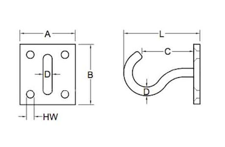 Specifications of Chain Plate Hook Galvanised
