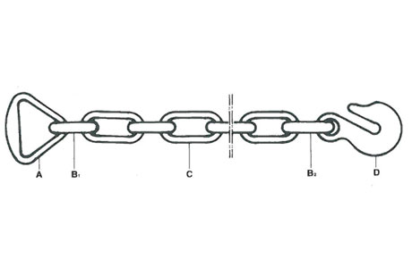 Specifications of Grade 70 Chain Anchor with Delta Ring and Grab Hook