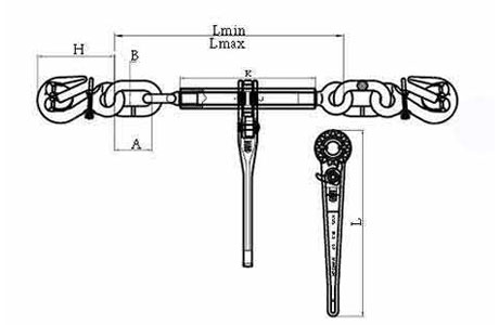 Specifications of Grade 80 Ratchet Chain Load Binder with Safety Hooks EN12195-3